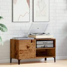 vidaXL Armoire à disques vieux bois 84,5x38x48 cm en ingénierie - Tabac - Voir 3