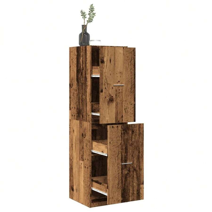 vidaXL Armadio da farmacia in legno antico 40x41x144,5 cm in legno ingegnerizzato - Castano - Visualizzare 1