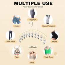 1/2/3件装不锈钢裤架，节省空间的衣柜收纳方案，配有10个夹子，经久耐用，时尚设计，适用于瑜伽裤和打底裤 - 衣柜整理架，裤袜架，服装店的理想之选，也适合家庭和服装店在婚礼、生日等场合使用。 - 彩色 - 查看 11