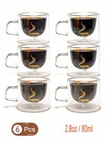 1/2/4个装 80毫升小咖啡杯，玻璃杯，金色贴花咖啡杯，意式浓缩咖啡杯。适用于牛奶、茶、卡布奇诺、意式浓缩咖啡。优雅的生日和节日礼物。 - 彩色 - 查看 8