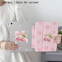 1个粉色樱桃格子蝴蝶结设计平板电脑保护套 - 可爱图案，可折叠支架，防震保护，带笔槽和多角度支架 - 兼容 iPad 10.9 英寸/10.2 英寸/Air 第五代/Pro 11 英寸/第十代/9.7 英寸/Air 2/（第七代/第八代）/Air 4/5/Pro 11 英寸/2022 款第十代 10.9 英寸智能保护套 - 彩色 - 查看 7