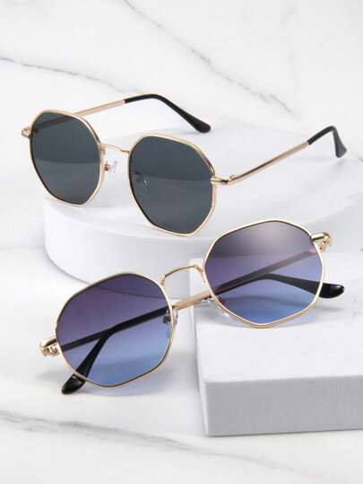 AOOBCC 21 Metal Decorative Fashion Glasses, New Stylish Decorative Glasses, Classic Retro Metal Polygonal Men's Fashion Glasses, New Fashion Retro Full Frame Metal Glasses, Metal Frame Glasses For Men, Outdoor Travel Street Photography Fashion Glasses