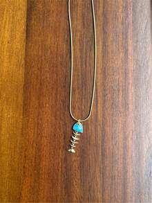 Colorful Drip Oil Stainless Steel Striped Fish Bone Pendant Necklace, Handmade Beaded Multi-Pendant Necklace, Versatile Accessory For Vacation And Gift - Necklace - View 9