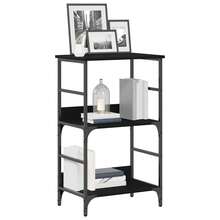 vidaXL Étagère Chêne negro 50 x 33 x 82 cm Madera de ingeniería - Negro - Ver 3