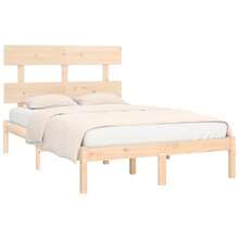 vidaXL Quadro de lit sans matelas 150x200 cm madeira maciça - Castanho - Ver 3