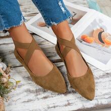 Bailarinas de moda clásicas para mujeres con punta puntiaguda en negro, zapatos planos antideslizantes para exteriores, tenis planos con punta puntiaguda, mocasines planos, bailarinas, bailarinas con lentejuelas brillantes, bailarinas con correa elástica, bailarinas slip-on, bailarinas con estampado de leopardo - Adecuado para fiestas, escuela, uso diario, fitness al aire libre y senderismo - Camel - Ver 9