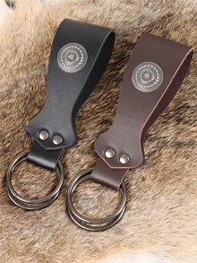 1pc PU Leather Skirt Clip For Medieval Viking Belts Renaissance Skirt Hike Faire LARP Cosplay Costumes (Without Waist Belt) - A - View 3