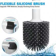 Juego Combinado 2 en 1 de Escobilla y Desatascador para Baño, Elimina Obstrucciones en Inodoro y Drenajes con Succión Fuerte, Base Compacta Antigoteo y Mango Largo - como se muestra en la figura - Ver 3