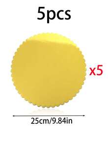 1 pieza/5 piezas/10 piezas Bases redondas para tartas, Bases redondas doradas para tartas, Bases de papel para tartas de 8/10 pulgadas, Bases para tartas DIY, Exhibición de postres y manualidades, Bases de cartón circulares, Bandejas de embalaje para hornear, Base dorada para tartas de cumpleaños y pasteles - Multicolor - Ver 15