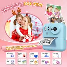 1 Set Kids Instant Print Camera, 1080P Video Recording, Comes With 3 Rolls Of Photo Paper, Children's Toy, Perfect Holiday Gift And Travel Essential For Boys And Girls, Suitable For Christmas, Birthday, Back To School - CA02 - View 10