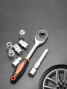 12件套公制六角扳手套装，棘轮扳手工具组，适用于快速汽车维修 - 彩色 - 查看 2