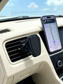 1pc Car Air Vent Phone Holder, Magnetic Phone Mount Compatible With Most Car Air Vents (Not Compatible With Round Vent) - A - View 3