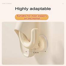 Estante para zapatillas de baño para el hogar, tipo de ventosa sin perforación, montado en la pared, gancho de almacenamiento específico para inodoro - Multicolor - Ver 5
