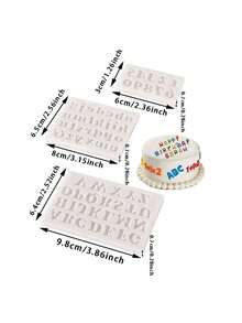 3D 矽膠字母與數字模具，適用於 DIY 裝飾與烘焙，完美適合數字、字母與糖霜，廚房工具與配件 - 灰色 - 查看 18