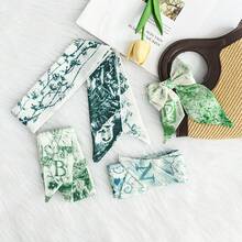 Letter Purse Scarf For Handbags Head Scarves For Women's Hair Bags Scarfs Long Skinny Scarves Fashion Silky Spring Summer Fashion Casual Versatile Bags Decorative Silk Scarves Floral Premium Sense 24 Letter Long Strip Multi-Purpose Ribbon - Chữ A - Xem 8