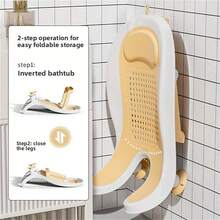 1件装便携式婴儿洗澡椅 - 可调节洗澡凳，可坐可躺，米色透气网布设计，柔软坐垫支撑，易清洁塑料材质，适用于洗澡和换尿布，婴儿洗澡座椅，尿布更换台，趣味设计，透气设计 - 彩色 - 查看 7