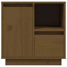 vidaXL Mesas de cabeceira 2pcs castanho mel 50x34x50cm bois de pin maciço - Castanho - Ver 7