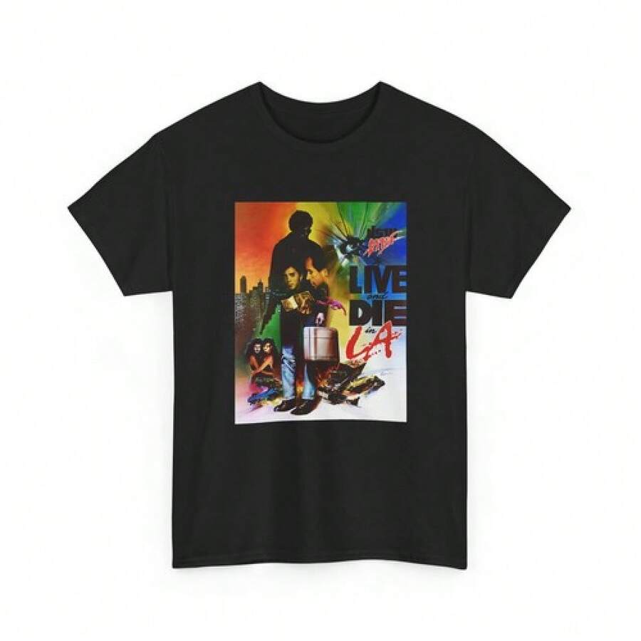 1985 To Live And Die In L.A. Thai Movie Poster Reproduction T-Shirt - 黑色 - 查看 1