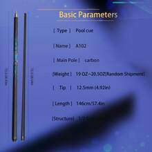 New Design & 57 Inch Professional Carbon Fiber Pool Cue - Smooth Ripple Pattern 12.5mm Tip, Stainless Steel Quick Release, Chinese 8-Ball - 1/2 Pieces Design, 146cm Length, 19oz Weight - Holiday Gift For Tournaments, Home And Bar Use