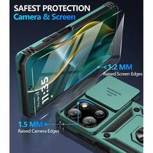 For  Moto G 2025/G 2026/G Play 2026 Case With Screen Protector & Slide Camera Lens Cover, Built-In Ring Stand Case For Moto G 2026/G 2025/G Play 2026 (Green) - Green - 查看 8