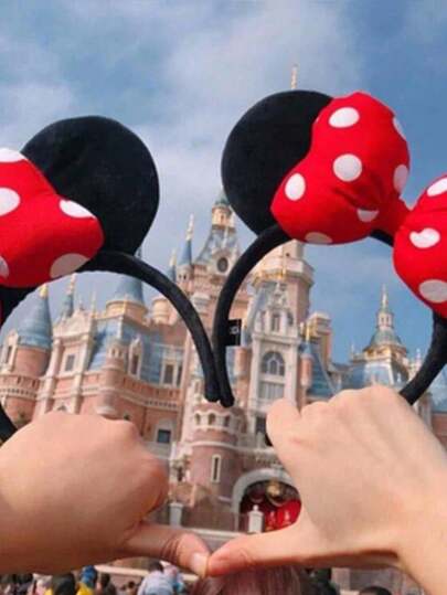 1pc Cute Cartoon Minnie Mouse Ear Headband, Glitter Daisy Duck Minnie Ear Headband, Disney Theme Park Decorative Headband, Suitable For Student Parties, Costume Parties, Role-Playing, Theme Parks And Other Occasions, Headband, Hair Accessory