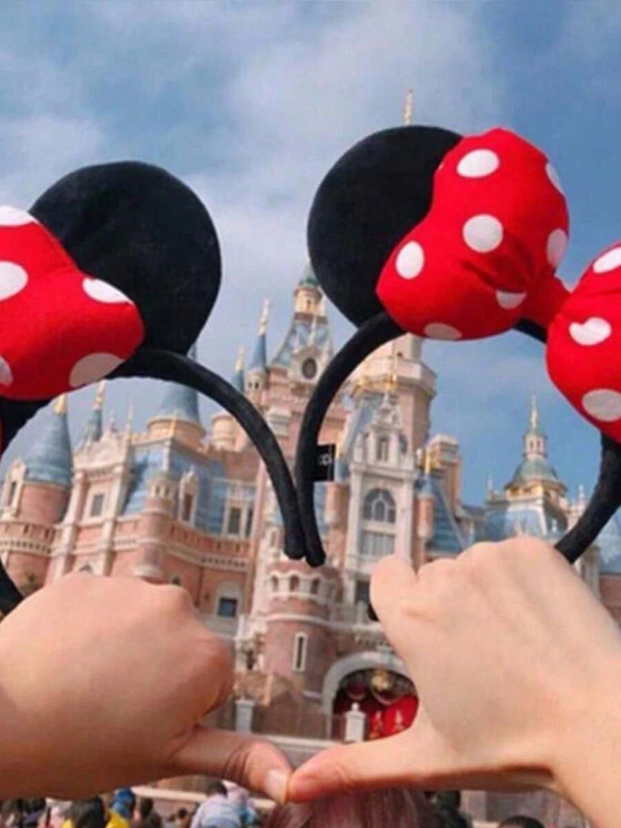 1pc Cute Cartoon Minnie Mouse Ear Headband, Glitter Daisy Duck Minnie Ear Headband, Disney Theme Park Decorative Headband, Suitable For Student Parties, Costume Parties, Role-Playing, Theme Parks And Other Occasions, Headband, Hair Accessory