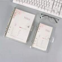 A5/A6/A7 Clear Loose Leaf Binder Cover, 6-Ring PVC Notebook Sleeve, DIY Diary - Clear - View 3