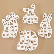 1 Pc/4 Pcs Easter Bunny Cookie Cutter 3D Cartoon Easter Bunny With Egg Carrot Cookie Molds DIY Cute Bunny & Rabbit Shaped Festive Baking Tools For Easter, Spring Holiday - Multicolor - View 6