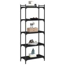 Bibliothèque vidaXL à 5 niveaux, noire, 60 x 30 x 154 cm, ingénierie du bois - Noir - Voir 3