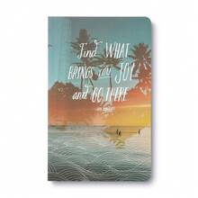 Softcover Journal - Find What Brings You Joy And Go There. – A Write Now Journal With 128 Lined Pages, 5″W X 8″H - BringJoyBlue - 查看 1