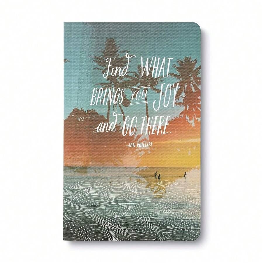 Softcover Journal - Find What Brings You Joy And Go There. – A Write Now Journal With 128 Lined Pages, 5″W X 8″H - BringJoyBlue - 查看 1