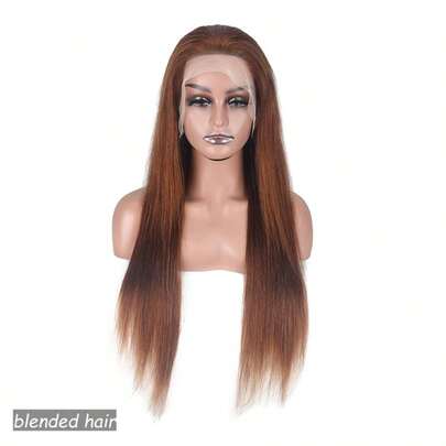 180% Density Real Human Blended Hair Wig 13x4 Lace Front Wigs Human Blended Hair Straight Human Blended Hair Wig With Baby Hair HD Transparent Lace Front Wigs Human Blended Hair Pre Plucked Frontal Wigs Human Blended Hair 8-36Inch Brown