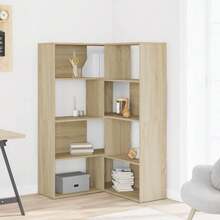 vidaXL Biblioteca de ángulo de 4 niveles chêne chêne sonoma madera de ingeniería - Marrón - Ver 3