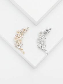 水钻梅花胸针 - 奢华植物胸针，男女皆宜，休闲派对珠宝配饰/朋友礼物徽章装饰 - 梅花 - 查看 3