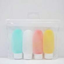 4个60毫升彩色可重复灌装旅行瓶，适用于乳液、洗发水和沐浴露，非常适合旅行，可重复使用的便携容器，旅行必备品，个人护理用品，符合随身携带标准，防漏，方便露营、户外活动、徒步旅行、酒店住宿、化妆品收纳、浴室用品，女士礼物 - 彩色 - 查看 13