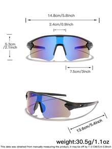 1副男士运动护目镜，轻巧镜框，佩戴无压迫感，适合户外骑行，带眼镜盒 - 彩色 - 查看 11