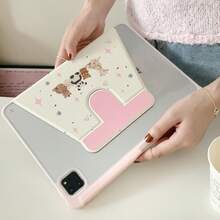 Cartoon Animal Rotating Protective Case For IPad 10, 2025 New IPad 11 With Pencil Slot, 360 Degree Rotation For IPad Air 7/5/6, Cute Acrylic Protective Cover For IPad 9th Gen