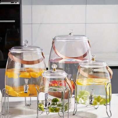 1 bình rót đồ uống, bình đựng nước lạnh, bình rót nước, bình nước ép có vòi, bình rót bia/nước ép/nước chanh tại nhà kèm đá viên [Không kèm chân đế]