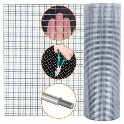 Hardware Cloth 1/4in Hot Dip Galvanized 23 Gauge Chicken Wire Fencing Roll Poultry Animal Netting Cage Screen Accessories Garden Plant Supports