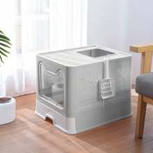 Folding Cat Pet Litter Poo Box Case Tray - g - View 5