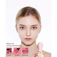 Facial Cleansing Brush: 2-In-1 Rotating Vibrating Massager, 5-Speed Adjustment, Silicone Electric Exfoliating Brush, Deep Pore Cleansing, Suitable For Men And Women (Preferred For Couples),Face Wash Brush,Facial Brush Skin Cleansing,Facial Tools,Face Cleaner Tool,Face Steamer For Facial Deep Cleaning,Face Scrubber - DF31349B-XIAN-888-黑色 - 查看 8