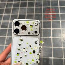 Cute Black Cat Element Lens Protection Film Soft And Cute Little Black Cat (With Heart Details), Green Apples, Cat Paw Prints, Etc., Combined With Bow Ties And Star-Dotted Pattern Stickers + Camera Lens Protection Cover Are Compatible With Apple 17 Pro/17 Pro Max Series. Camera Lens Protection Film Is Suitable For Daily Protection, Office Use, And Home Use Gift Spring - Clear - View 4