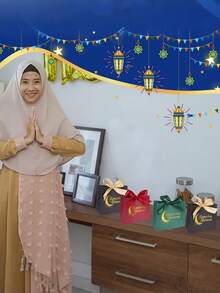 10PCS/1PC/Ramadan Gift Box, Ramadan Ribbon Gift Box Packaging, Can Hold Various Small Items, Eid Al-Adha Packaging Bag, Small Gift Box, Suitable For Festivals, Eid Al-Adha, A Top Choice For Gifting To Friends - Black With Gold Ribbon [Moon Design] - View 5