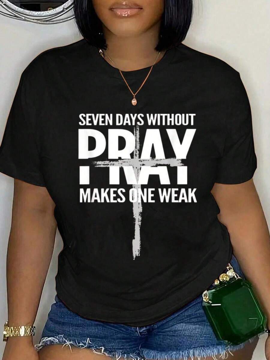 100% Cotton Jesus Freak Funny Christian Prayer T-Shirt Short Sleeve ...
