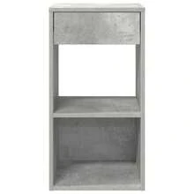 vidaXL Tables de chevet avec tiroir 2 pcs gris béton 35x34x66,5 cm - Grau - Übersicht 4