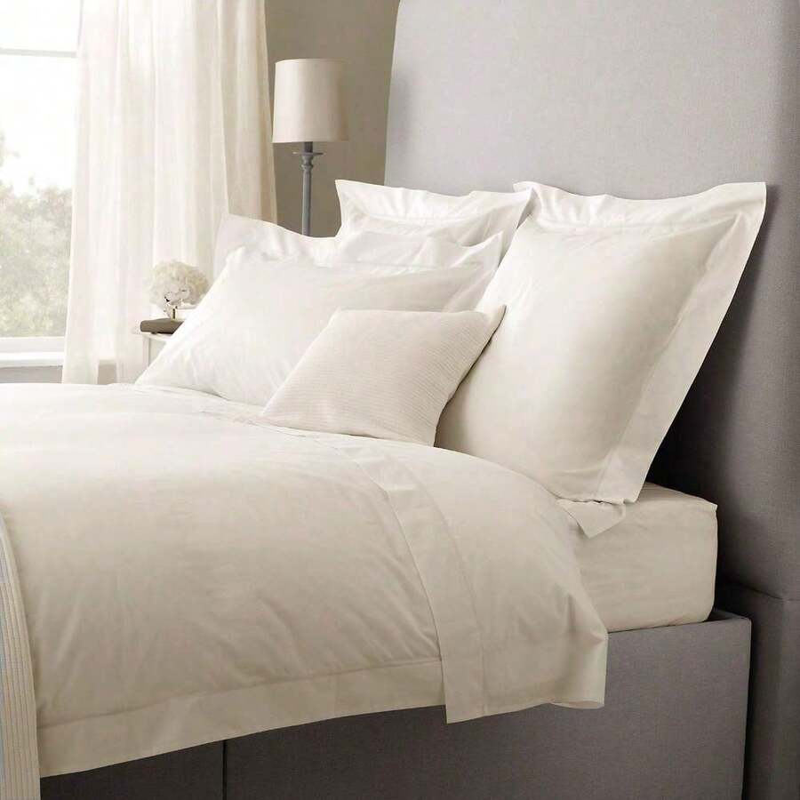 Linens Limited 100% Egyptian Cotton 400 Thread Count Extra Deep Fitted Sheet, Cream, Single - Milky - View 1
