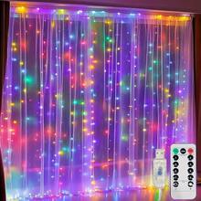 1pc USB Curtain Decorative String Lights, Holiday Hanging LED Lighting, Multiple Lighting Modes, Suitable For Valentine's Day, Eid, Easter, Mother's Day, Wedding, Party, Bedroom, Wall - USB Curtain Light String - View 3