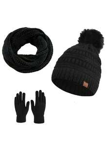 1顶/2顶 男女通用双色加厚保暖护耳针织帽，适合日常出行、骑行、徒步、滑雪