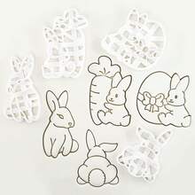 1 Pc/4 Pcs Easter Bunny Cookie Cutter 3D Cartoon Easter Bunny With Egg Carrot Cookie Molds DIY Cute Bunny & Rabbit Shaped Festive Baking Tools For Easter, Spring Holiday - Multicolor - View 2
