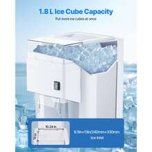 Máquina de afeitar hielo comercial, trituradora eléctrica grande de cubo de hielo 1.91QT / 1.8L con motor premium de 300W, cuchillas de acero inoxidable, para la fiesta en casa de la conservación de mariscos de la mezcla de barras, blanco - Motor de 1.91QT / 1.8L - Ver 4